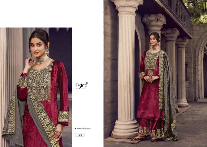 Ora By Esta Silk Velvet Designer Printed Salwar Suits Wholesale Price In Surat